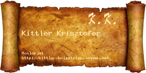 Kittler Krisztofer névjegykártya